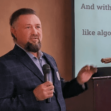 Xpio Health CEO Thaddeus Dickson delivers a presentation on the future of AI in behavioral health.